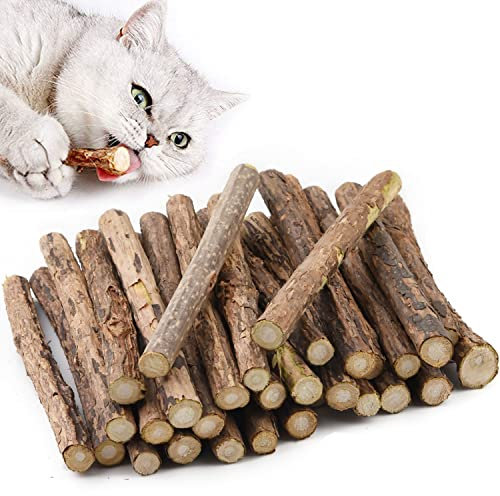 Aidiyapet Catnip Sticks & Toys, Matatabi Silvervine Chew Sticks, Cat Dental Chews for Teeth Cleaning, Indoor Cat Toys