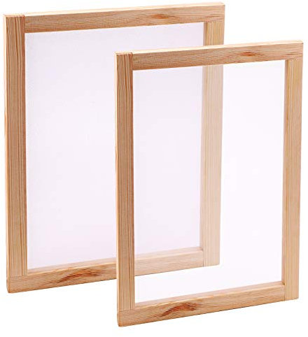 Luter 2PCS Holzpapierherstellungsform, Kiefer Papierherstellungsform-Rahmensiebwerkzeuge, für DIY-Papierhandwerk getrocknete Blumenhandwerk (34 * 24 cm, 30 * 20 cm)
