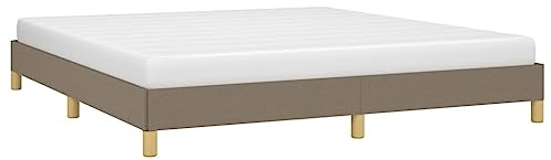 vidaXL Estructura de Cama Matrimonial Somier Tapizado Dormitorio Base Habitación Muebles Mobiliario Cuarto Descanso de Tela Gris Taupe 180x200 cm