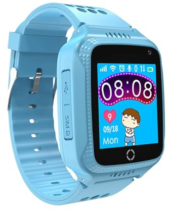 CELLY Kidswatch - wasserdichte Telefon Uhr für Kinder - 4G, Anrufe, Nachrichten, Schulmodus, SOS-Funktion, GPS, Kamera und Schrittzähler - 2 Jahre Garantie (BLAU)