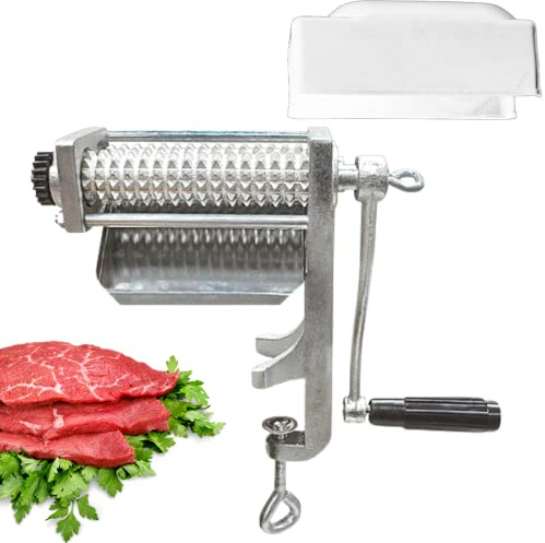 Heavy Duty Manual Meat Tenderizer – Cuber Tool Steak Flatten Tool Meat Tenderizer Commercial Tool Meat Grinder Attachment Clamp-on Tenderizer Rolling Meat Tenderizer Meat