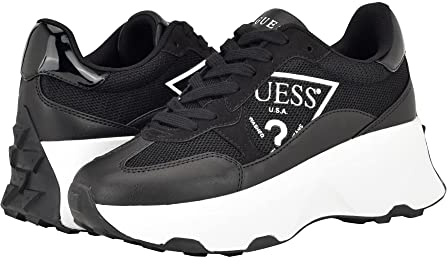 GUESS Women's Calebb Sneaker, Black, 3.5 UK