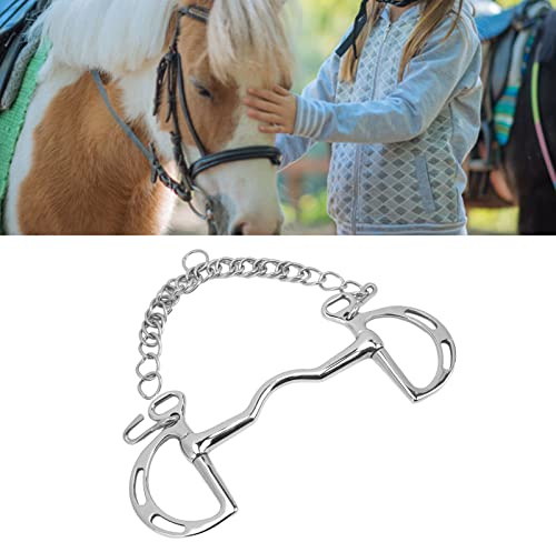 Topyond Pferdegebiss Mit D-Ring aus Edelstahl Verhindert Das Beißen. Feine Verarbeitung. Einfache Installation. Geeignet Für Orse-Zaumzeug Mit Einer Maulgröße von 135 Mm