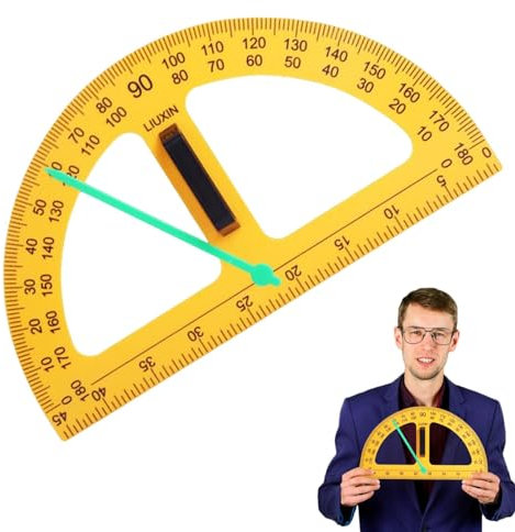 Holdes Gran transportador de ángulo para pizarras blancas, transportador de ángulos para pizarras de borrado en, gran diseño digital, herramienta de medición de matemáticas, brújula