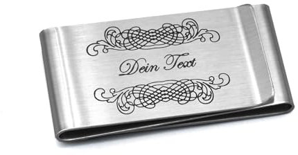 Edelstahl Geldklammer mit persönlicher Gravur - Geldscheinklammer mit individuellem Text