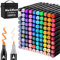 MarkMuse 100+2 Feutre a Alcool, 2S Séchage Rapide Feutres Coloriage Adulte, Marqueurs de Dessin avec Sac en Tissu Portable et Base pour Adultes Peinture, Griffonnages, Animation Art Esquisse