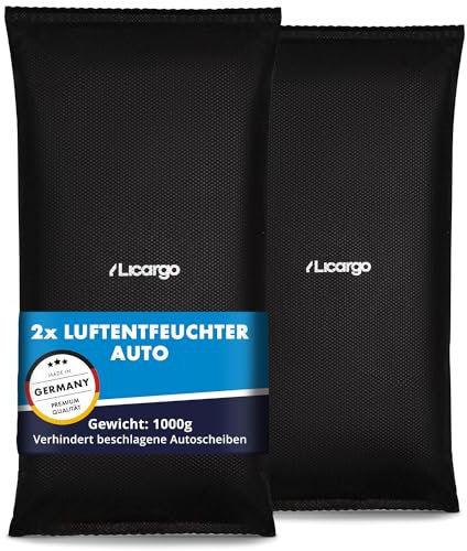 LICARGO 2x Luftentfeuchter (1kg) - Auto Entfeuchter gegen beschlagene Autoscheiben - wiederverwendbarer Innenraum Luftentfeuchter, Feuchtigkeitskissen für Auto
