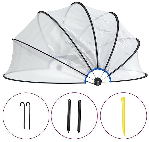 Pool Dome Round 376x188 cm PVC, Transparent, wenjingqiUK-93813