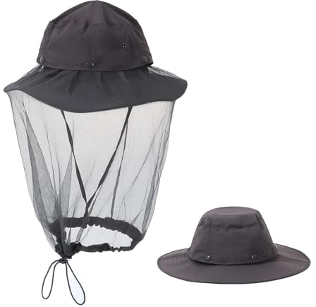 LY4U Sombrero de Mosquitera, Sombrero para el Sol con Malla de Red Oculta, ala Ancha Unisex Protección UV para Caminatas al Aire Libre, Pesca, Campamentos, Jardinería