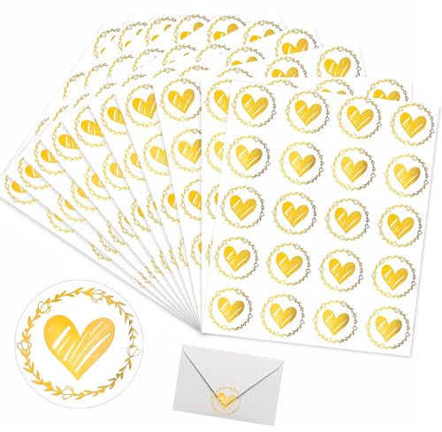 EUYKQNOI 10 PCS Adesivi Cuore per Matrimonio - Adesivi Eleganti a Forma di Cuore, Perfetti per Chiudere Buste Regalo, Lettere d'Amore, Bomboniere e Decorazioni Fai da Te