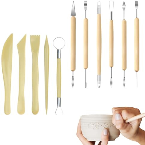WYRGQIQN Strumenti per Modellare Argilla Set 11 Pezzi Utensili Scultura Doppia Punta per Ceramica Argilla polimerica scolpire Modellare artisti Principianti e Professionisti