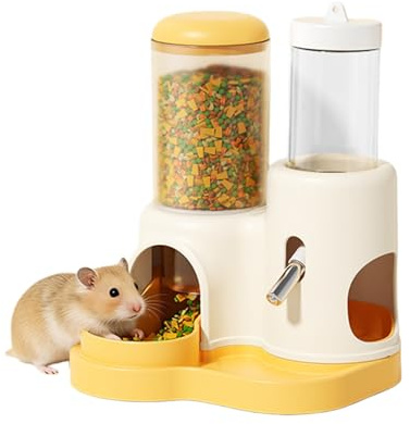 Biberon pour Hamster,Abreuvoir et mangeoire automatiques,Biberon et gamelle pour Hamster | Adapté aux Lapins, Chinchillas, gerbilles, hérissons, furets, Salons, Chambres