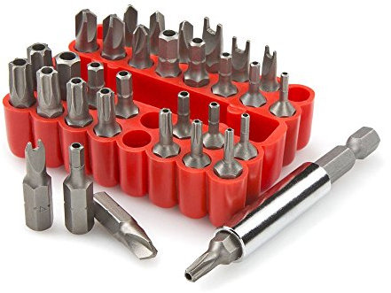 33pcs Sicherheit Tamper Proof Torx Bit Schlüssel Star Hex Halter Rod Schraubendreher-Set