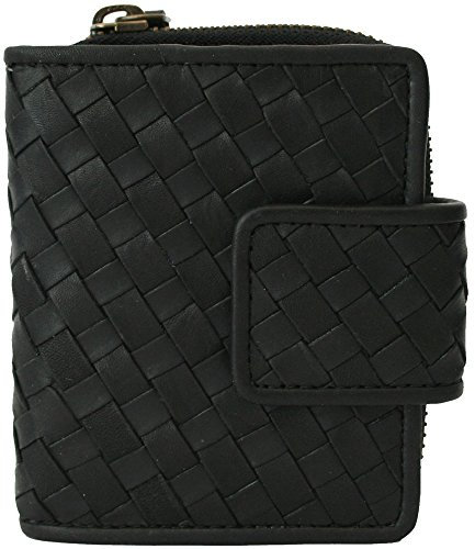 Hill Burry Damen Leder kleine Geldbörse schwarz