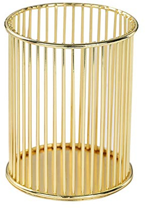 HSYMQ Gold Metal Pen Holder for Desk, Makeup Brushes Cup, Pencil Holders, Office&Home Organizer