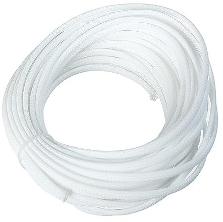 Heyiarbeit 10m/32.8ft PET Expandable Braid Cable Sleeving Flexible Wire Mesh Sleeve White 4mm