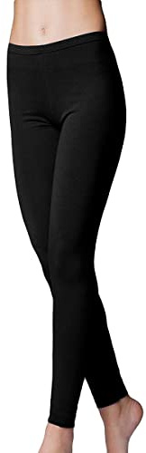 JADEA 2 Leggings Pantacollant Donna 4192 Morbido Cotone Elasticizzato, Nero, M