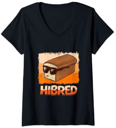 Womens Hibred Baking Flour Rolling Pin Cake Smoking Bread V-Neck T-Shirt