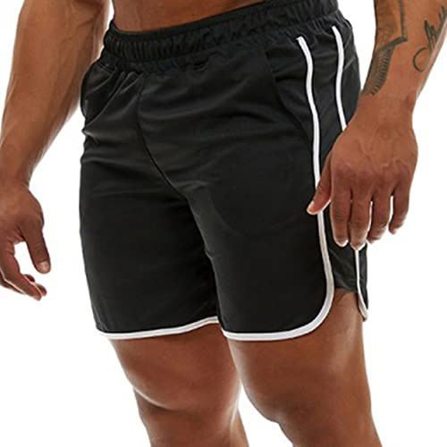 Genfien Sportshorts för män, snabbtorkande, andningsbara löparshorts i nät, med fickor, sommar