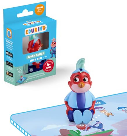 Edurino Niki - Word Games, Reading & Writing, Literacy Skills - Educational Toy for Kids 4+ - Includes 1 x Niki Figurine, App Access, Enhances Vocabulary, Interactive Learning