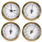 OUSIKA Barometer for den Außenbereich, 4er-Pack, Barometer, Thermometer, Hygrometer, Uhr, Wandmontage, Verwendung for den Innen- und Außenbereich, barometrisches Manometer, Barometer for Wand, Fischer