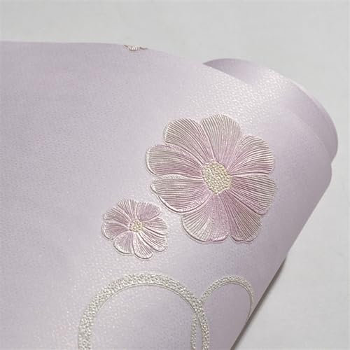 GIBZ Selbstklebende Tapete Abwaschbar 3D Weinlese Blumen Klebefolie Wand Selbstklebend Folie Bunt Rustikal Moderne vlies Tapeten Wandtapete Lila 2 0.53x5m