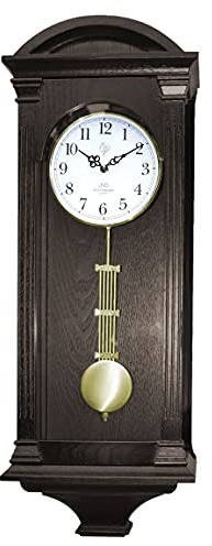 JVD 9317-1 Orologio a pendolo in legno da parete con movimento al quarzo suoneria wenstminster