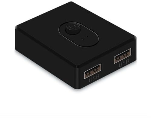 Grendly Commutateur KVM USB 3.0 1 x 2/2 x 1 - Répartiteur USB - Contrôleur partagé - Pour ordinateur portable, ordinateur, imprimante, clavier, souris - ABS, B