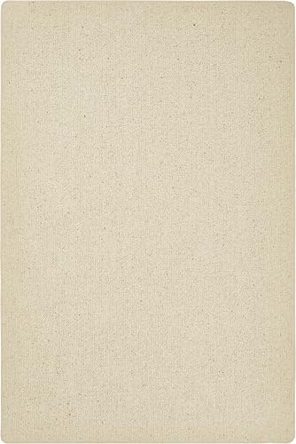 -LUXOR- living Teppich Mazzolla - Wollteppich Natur Schurwolle Teppich Wohnzimmer flauschig Wohnzimmerteppich 67 x 140 cm Creme