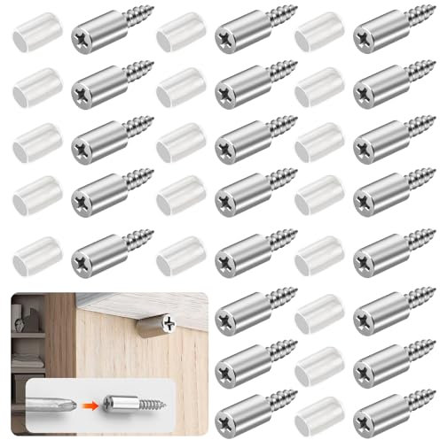 Regalbodenhalter, 78 Stück Regalbodenträger Bodenträger, Regalbretthalter Regalstifte Selbstschneidende, Einlegeboden Halter für Möbel Regal Schränke Fachbodenträger, mit 78 Anti-Rutsch Abdeckung