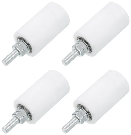 uxcell 4Pcs Slide Gate Guide Roller, 2.7 Nylon Rollers Gate Support Assembly, Universal Door Pulley Wheels for Sliding Rolling Gate, Electric Door, White