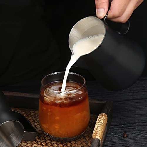 Handhållen skummande Kanna Mjölk Hantverk Kaffe Latte Skummande Konstkanna Rostfritt stål Kaffegirlandkopp Mjölkskum Grädde Servering Kaffetillbehör /360(600ml)