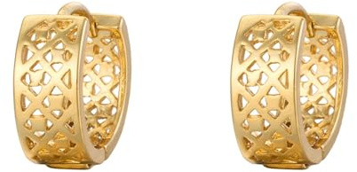 Tolldek Au750 - Orecchini a cerchio da donna, in oro giallo 18 carati, stile Liberty