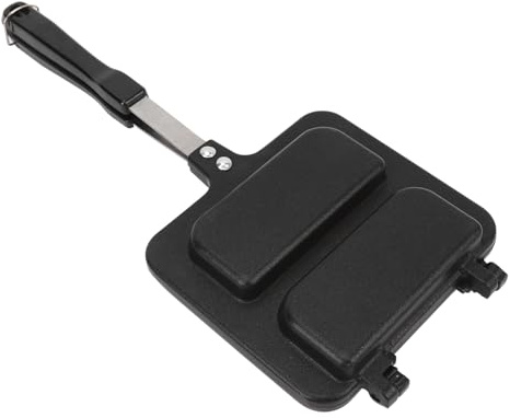 LOCADENCE Sandwich Maker, 13,8 X 5,5 Pollici di Panini Maker Panna, Piattaforma di Padella la Colazione con Manico per Il Campeggio da Cucina per Casa All'Aperto Interno