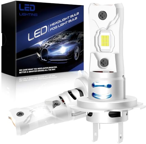 JOSHF H7 LED, 35000LM 500% Brillo 6500K, Bombillas LED H7 14000RPM Ventilador de Enfriamiento, 9-32V Tamaño Halógeno 1:1, Plug and Play, Paquete de 2