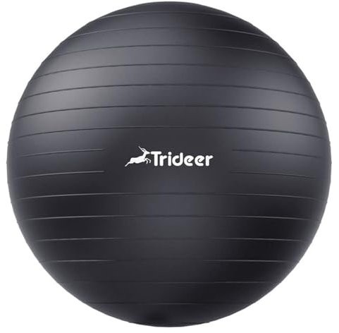 Trideer Exercise Yoga Ball - 6 Sizes for Pregnancy, Maternity, Balance, Stability, Fitness - Anti-Burst Birthing & Heavy Duty Office Chair Ball With Quick Pump