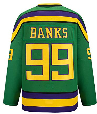 Gmjay Adam Banks # 99 Mighty Ducks Hockey sobre Hielo Película Hockey Jersey S-XXXL,L