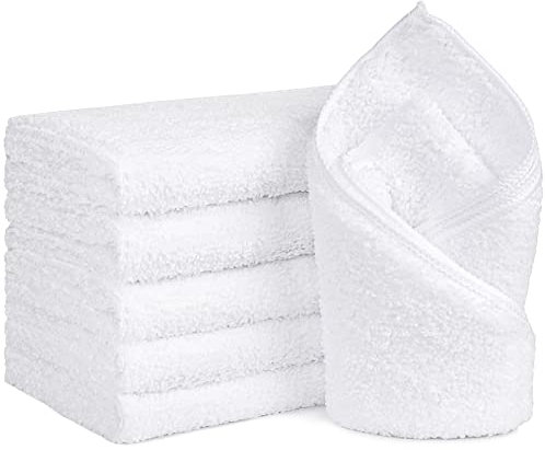 Orighty 6 Pack Weiße Mikrofaser Handtücher 16x28 Zoll - Schnell Trocknende, Saugfähige, Leichte Und Ultradünne Mehrzweckhandtücher für Fitnessstudios, Spas, Hotels Und Badezimmer