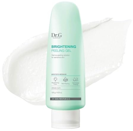 Dr. G Brightening Peeling Gel – Cuidado de la piel coreano para piel brillante – Exfoliante facial Aqua Gommage – Ácido hialurónico, ceramidas, vitamina C – Textura suave de la piel, baja irritación