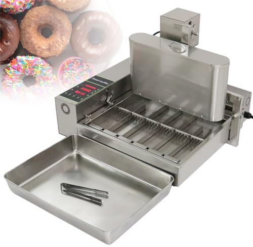 TAHALI Macchina Automatica per Ciambelle, friggitrice Digitale Commerciale con tramoggia da 9,5 Litri, Macchina per Fare Ciambelle, Macchina per friggere Mini Ciambelle,220V