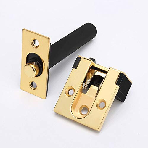 Lucchetto per porta, in lega di zinco, sicurezza nascosta, catena di sicurezza, per casa, appartamento, hotel (oro spazzolato)