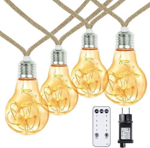 StarryEver LED Lichterkette Außen und Innen, Vintage 6M Warmweiß Lichterkette Aussen Strom, Bruchsicher A60 20 LED Lichterketten Glühbirnen Beleuchtung für Outdoor Garten Balkon Hochzeit Zelt Café