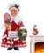 Ornamento di Babbo Natale di Natale, Figura di Babbo Natale seduta o in piedi Peluche per bambole, Decorazioni per la casa per interni con figurine di Babbo Natale