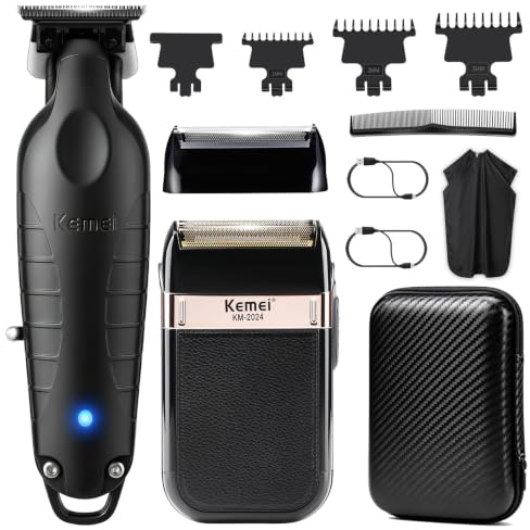 KEMEI Set de Maquina Cortar Pelo Profesional, Afeitadora de Laminas Hombre