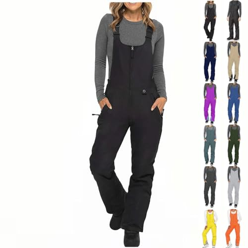 Salopette da neve da donna e da uomo, pantaloni salopette regolabili, antivento, impermeabili, pantaloni da sci isolati e caldi