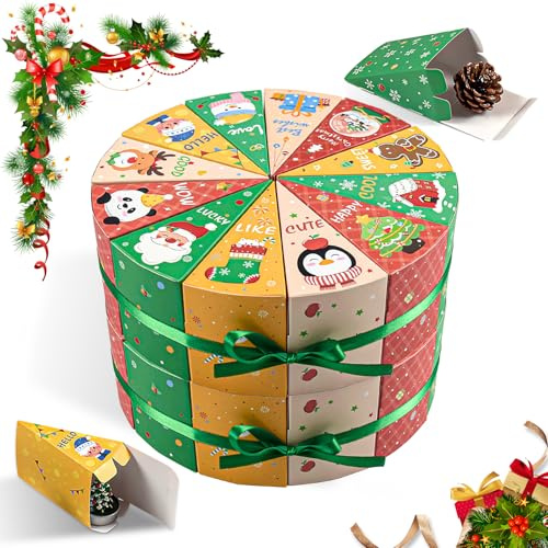 Phlognfy Caja de regalo de Navidad pequeña, 24 unidades calendario de Adviento para manualidades, cajas de calendario de cuenta regresiva para niños y niñas, embalaje de regalo de Navidad