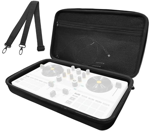 Musiin DJ Controller Case Compatible with Hercules DJControl Mix Ultra, Hard Shell Protection with Dual Zippers, Mesh Pocket & Comfortable Handle for DJ Live Show & Travel (Black)