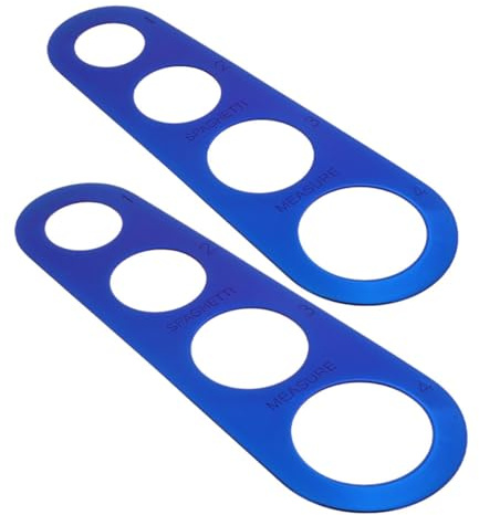 DEARMAMY Lot de 2 Guides de Mesure pour Pâtes en Acier Inoxydable, Outil Cuisine à 4 Trous pour Mesure Rapide des Spaghettis, Accessoire Compact et Polyvalent Cuisine et Ustensiles Pâtes