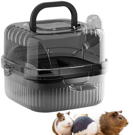 Caja de viaje para hámsters, con rueda, caja portátil, caja de transporte para animales pequeños, para ratones, hámsteres enanos, jerbos, conejos, chinchillas • Exterior, camping, senderismo