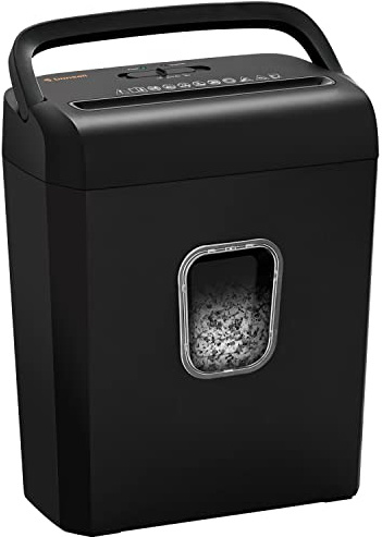 Bonsaii 6-Sheet Micro-Cut Paper Shredder, P-4 High-Security for Home & Small Office Use, Shreds Credit Cards/Staples/Clips, 3.4 Gallons Transparent Window Wastebasket, Black (C234-A)
